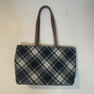 Vintage Margaret Smith Handbag Made In The USA Tartan Plaid 15" X 9" X 4" Purse
